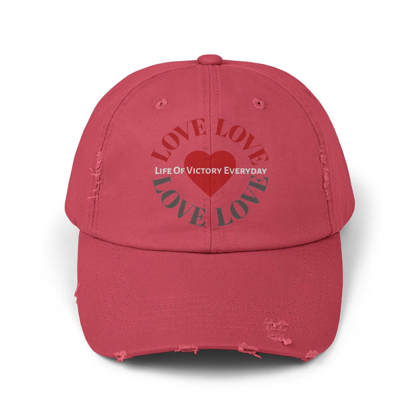 Unisex Distressed LOVE Brand Cap