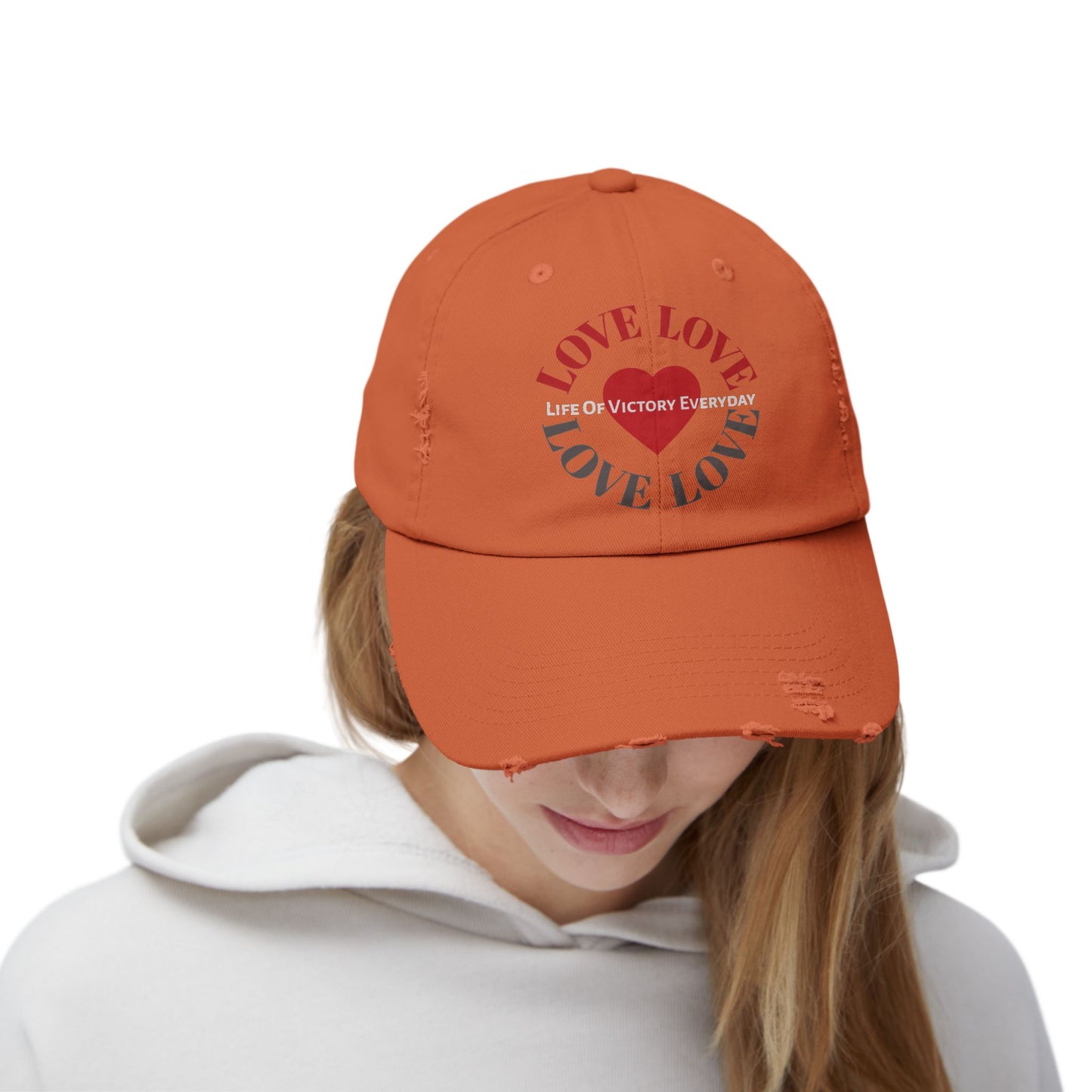 Unisex Distressed LOVE Brand Cap
