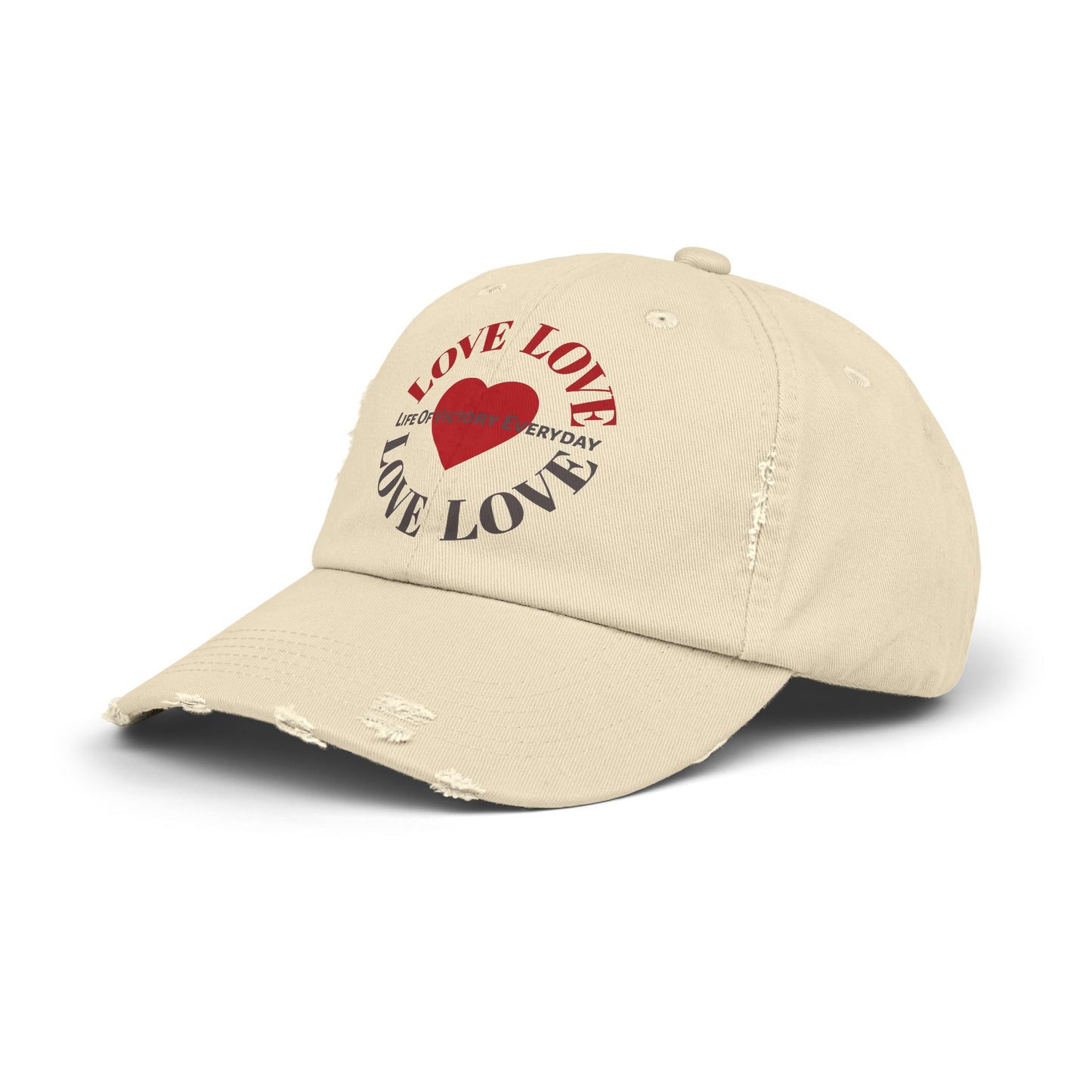 Unisex Distressed LOVE Brand Cap