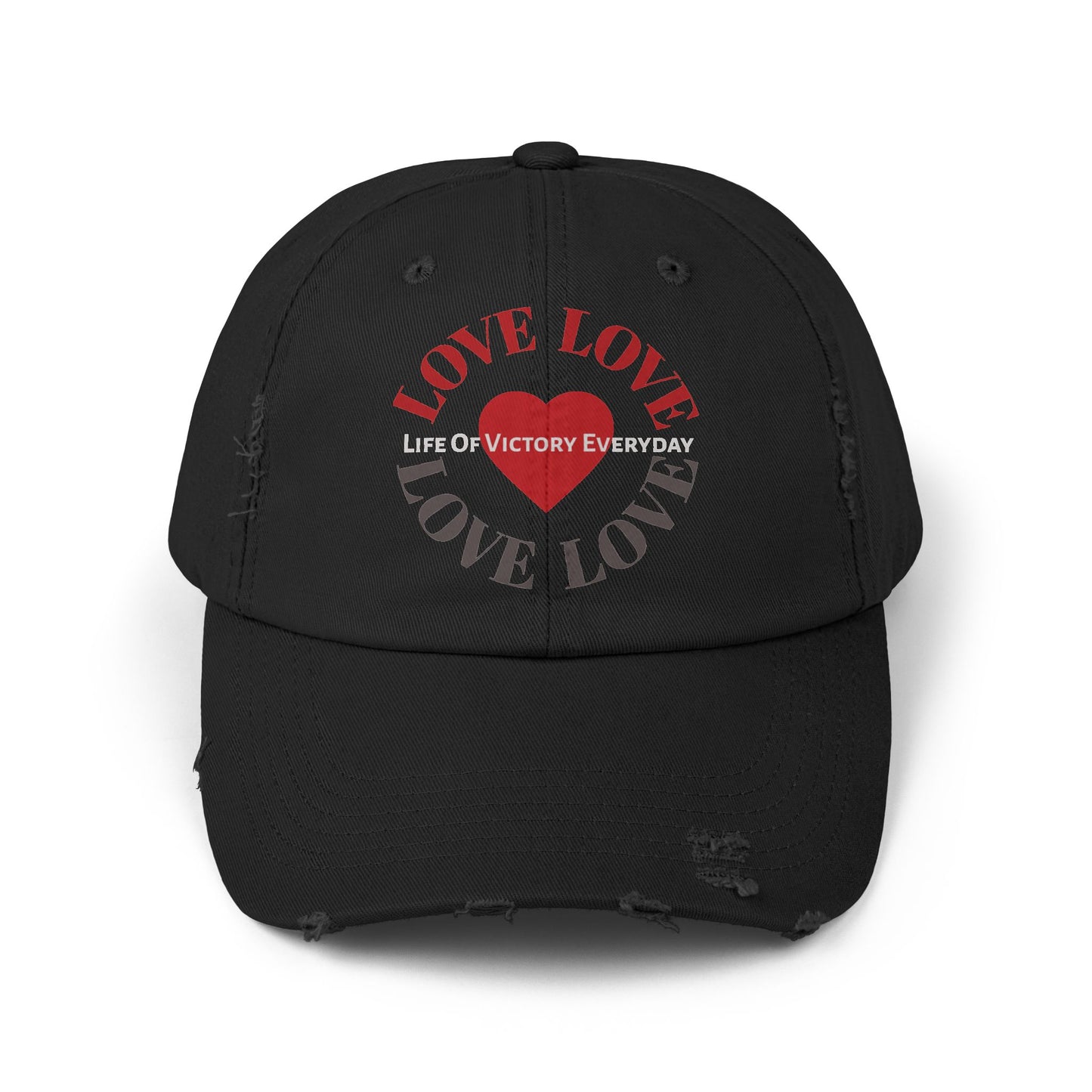 Unisex Distressed LOVE Brand Cap