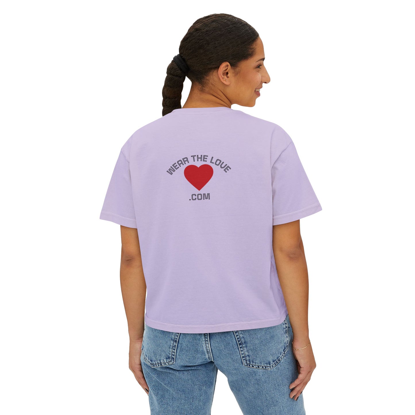 LOVE Heart Boxy Tee — "L.O.V.E. Life of Victory Everyday" Women's Crop T-Shirt