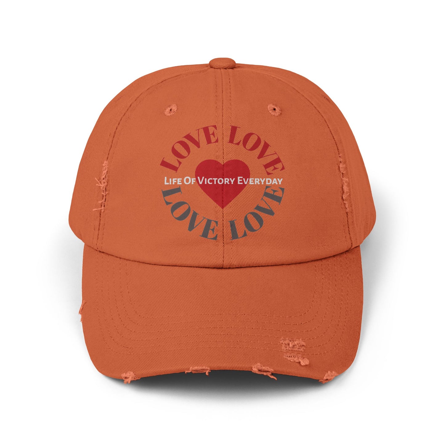 Unisex Distressed LOVE Brand Cap