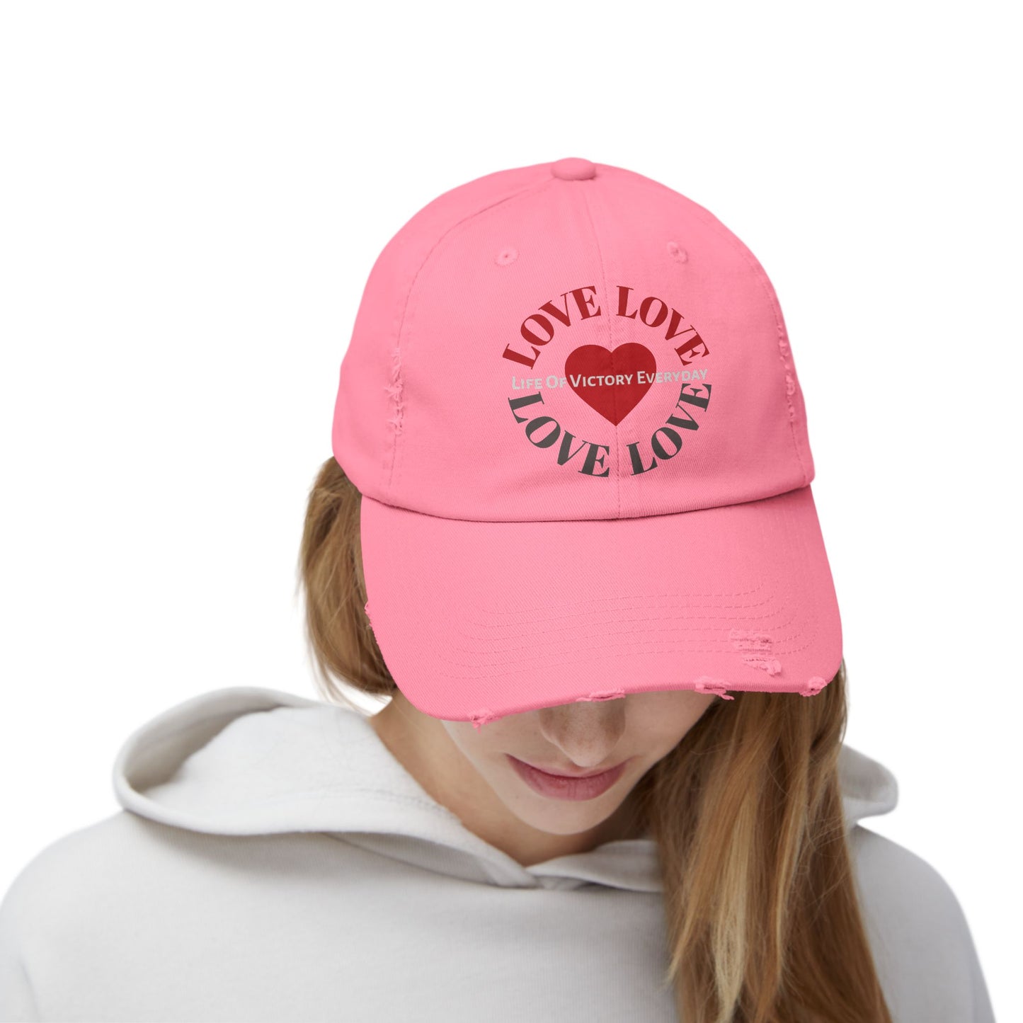 Unisex Distressed LOVE Brand Cap
