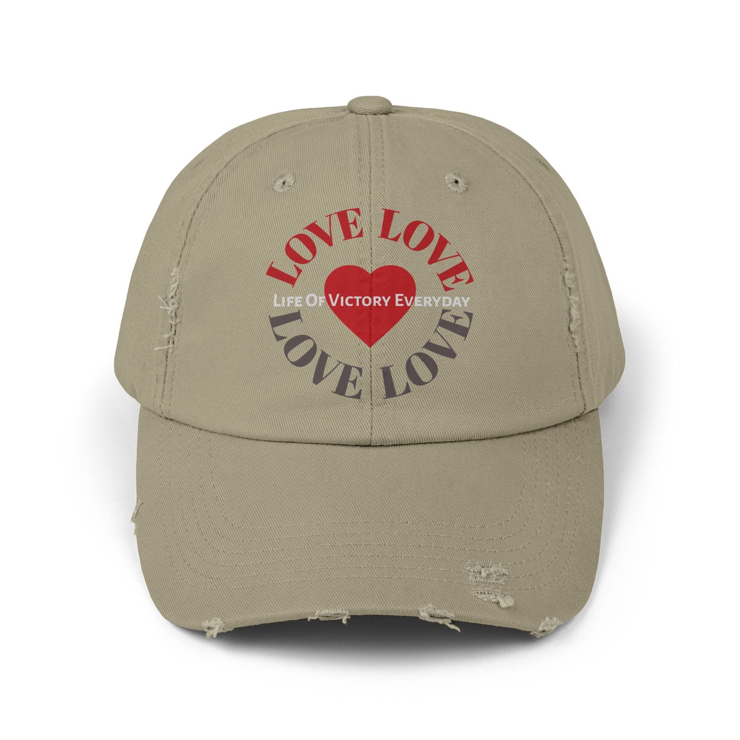Unisex Distressed LOVE Brand Cap