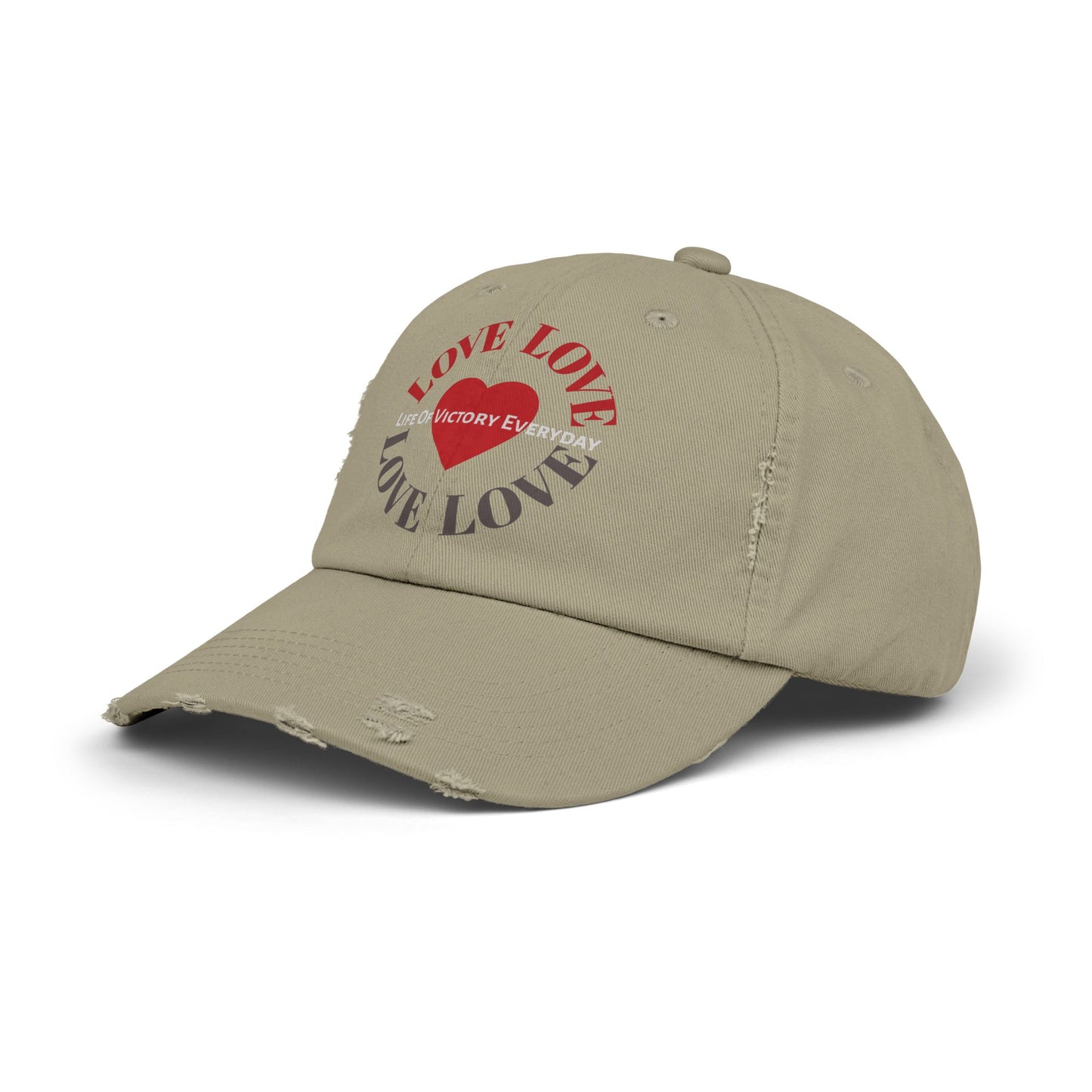 Unisex Distressed LOVE Brand Cap