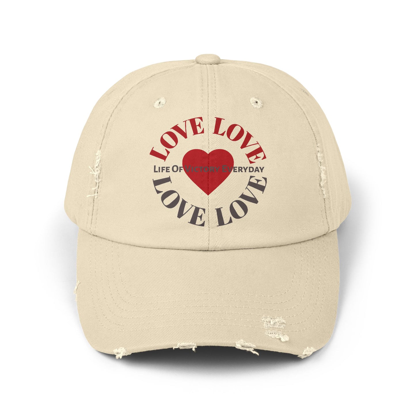 Unisex Distressed LOVE Brand Cap