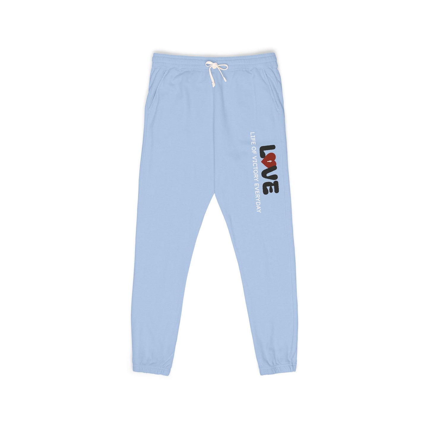 Garment-Dyed Fleece Sweatpants with 'Love' Design, Cozy Lounge Pants, Perfect Gift for Valentine's Day, Relaxed Fit Sweatpants, [...]