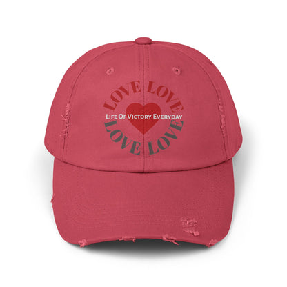 Unisex Distressed LOVE Brand Cap