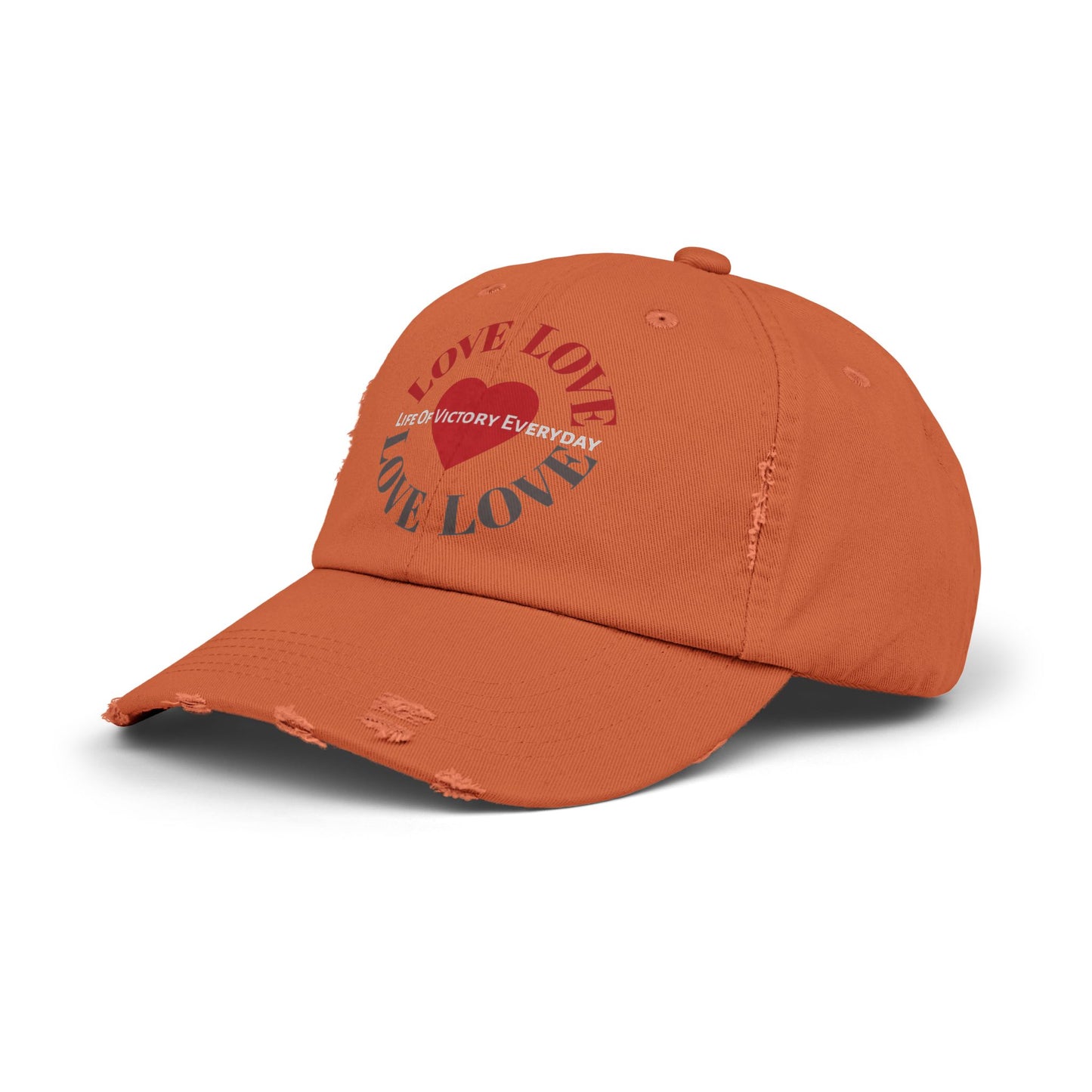 Unisex Distressed LOVE Brand Cap