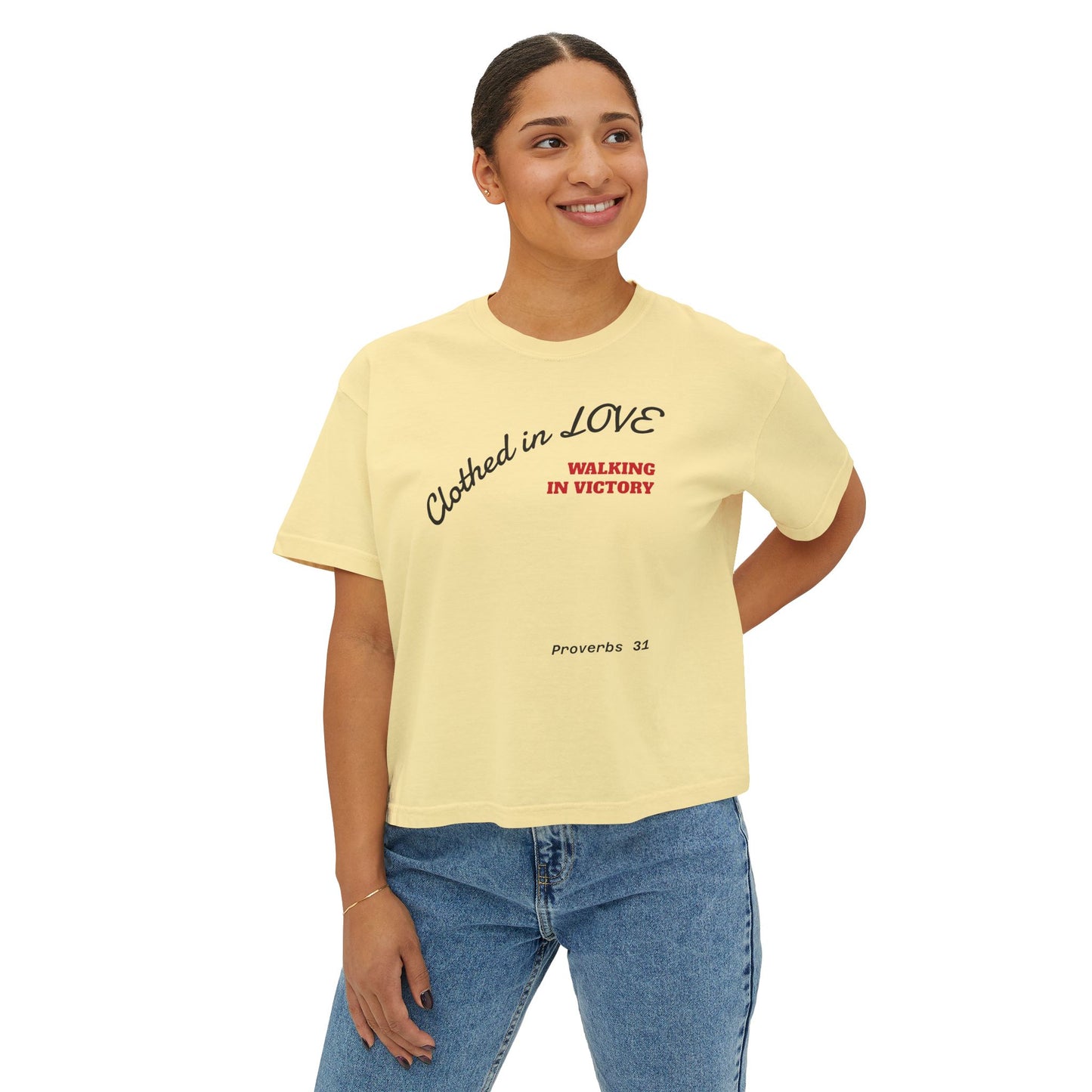 Mothers Clothed in Love Boxy Tee — Proverbs 31 Inspirational Women's Shirt