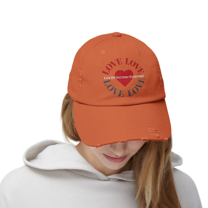 Unisex Distressed LOVE Brand Cap