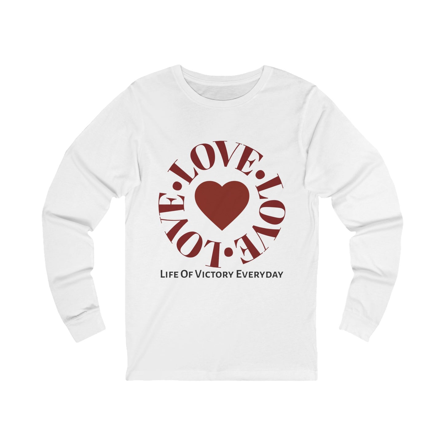 Love Victory Unisex Jersey Long Sleeve Tee - Inspirational Shirt, Gift for Him/Her, Motivational Apparel, Daily Wear, Celebration Tee