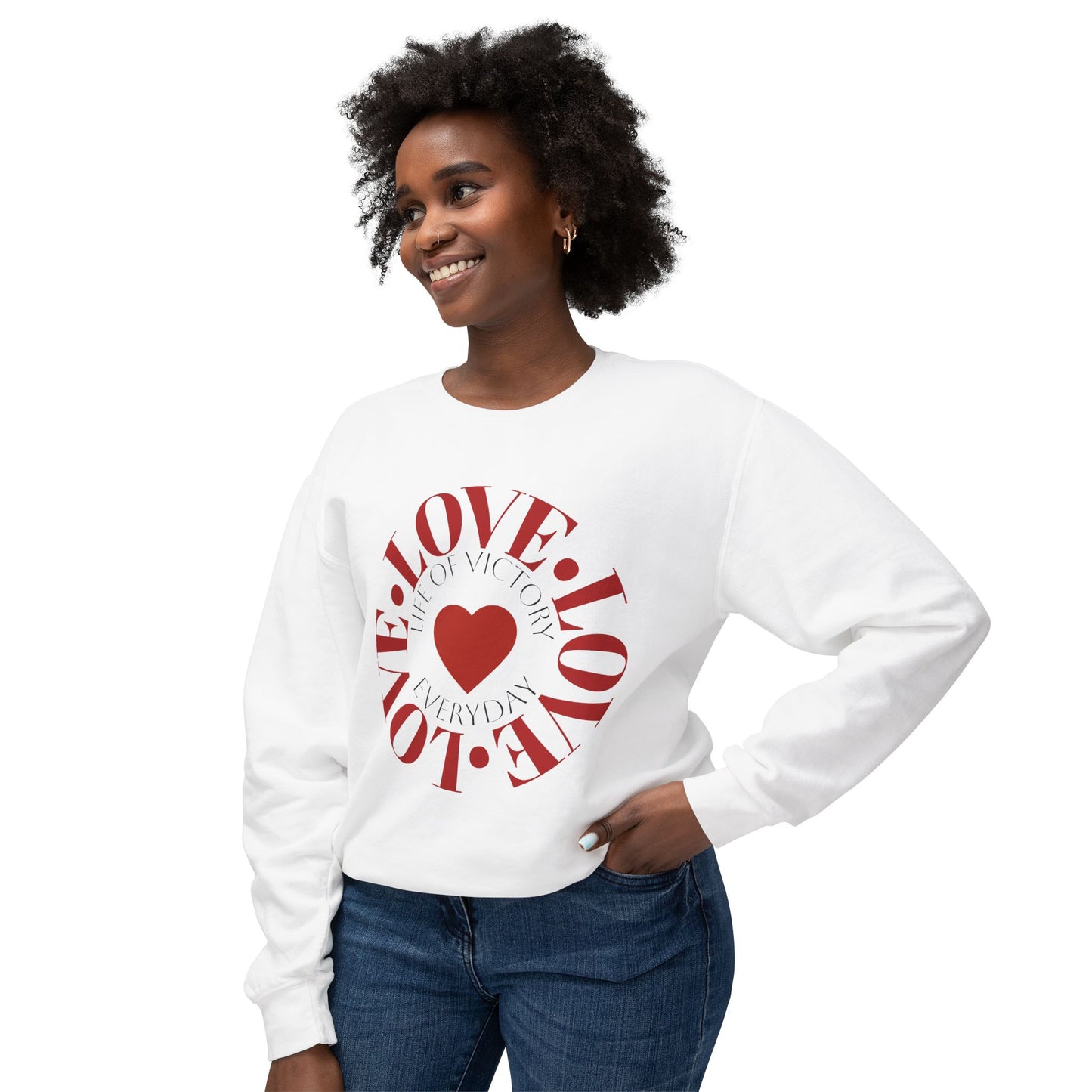 Long sleeve Love  Crewneck Lightweight Sweatshirt