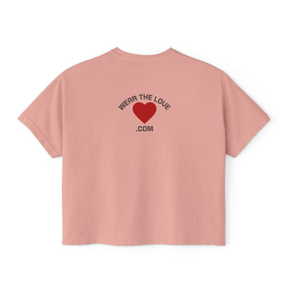 LOVE Heart Boxy Tee — "L.O.V.E. Life of Victory Everyday" Women's Crop T-Shirt