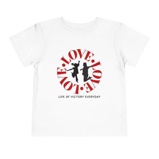 Toddler Love Victory Tee, Cute Kids Shirt, Inspirational Short Sleeve Tee, Faith-Based Toddler T-Shirt, Everyday Wear for Little Ones