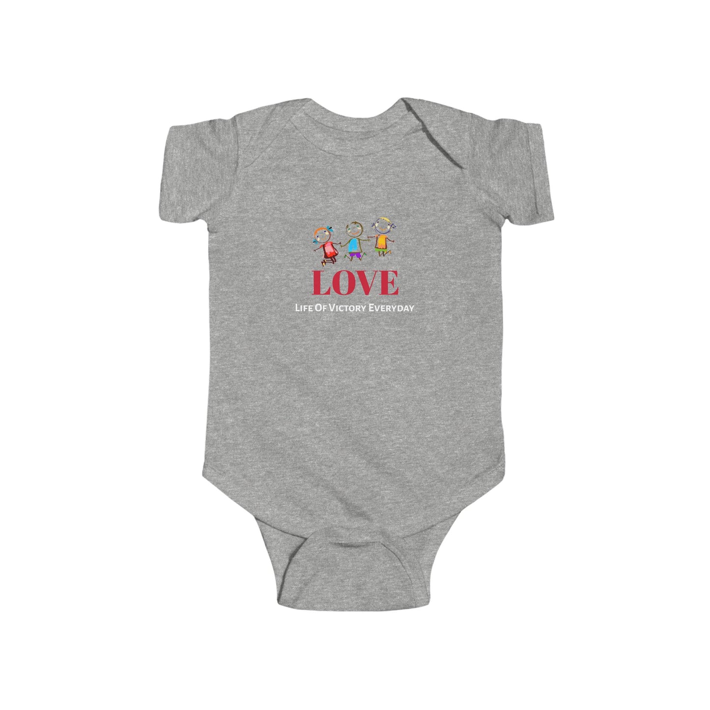 Infant Bodysuit - 'LOVE' Circular Logo Long Sleeve Baby Onesie