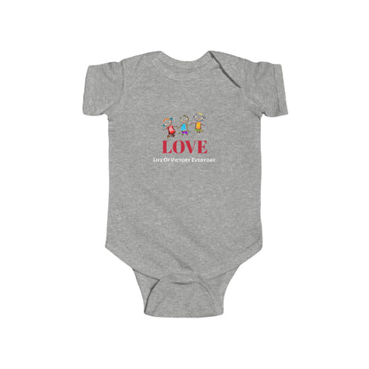 Infant Bodysuit - 'LOVE' Circular Logo Long Sleeve Baby Onesie