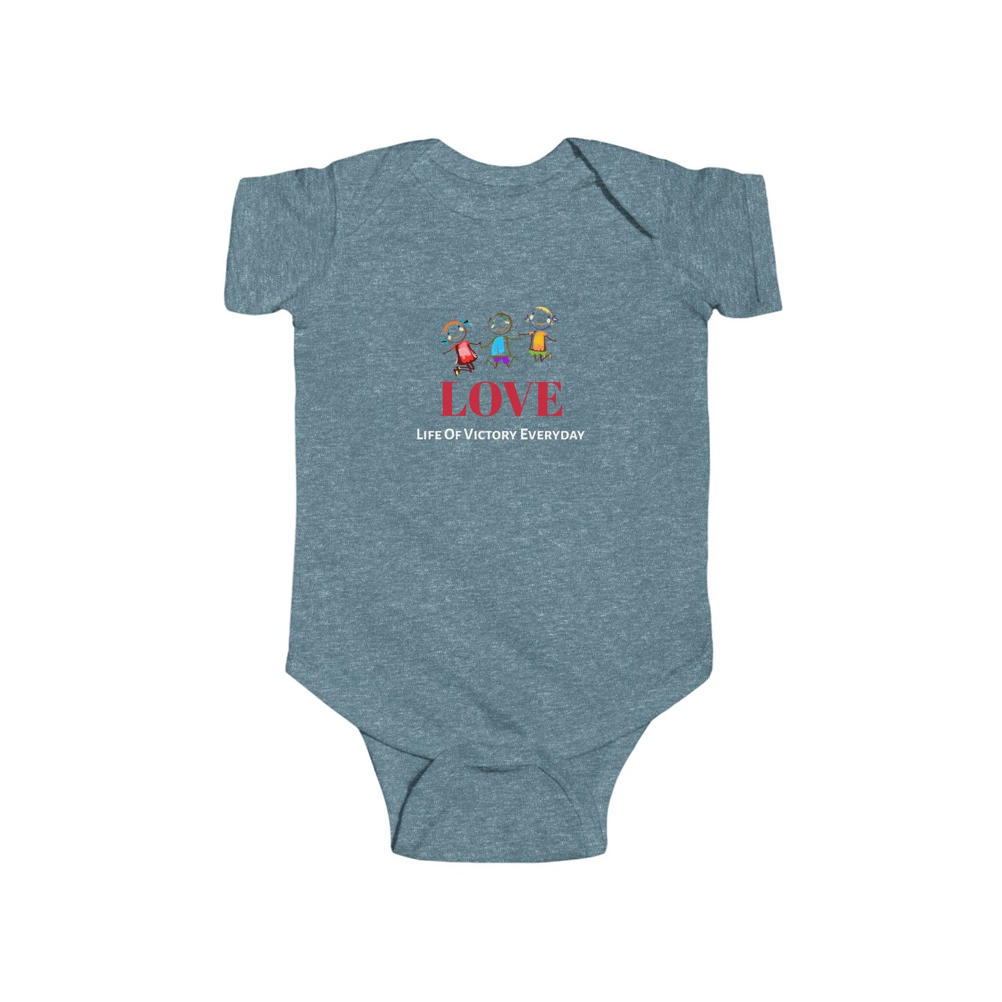 Infant Bodysuit - 'LOVE' Circular Logo Long Sleeve Baby Onesie