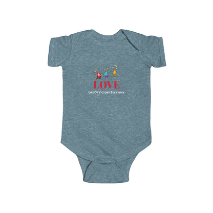 Infant Bodysuit - 'LOVE' Circular Logo Long Sleeve Baby Onesie