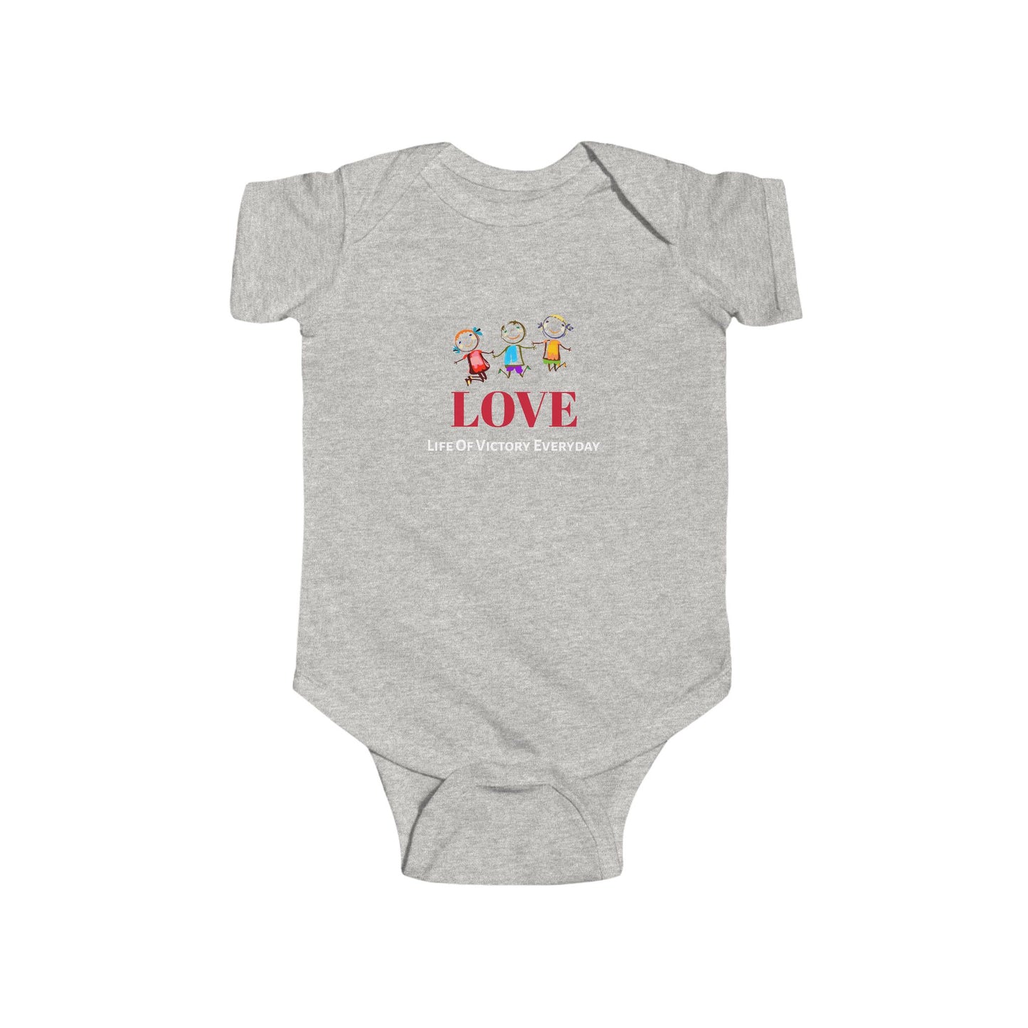 Infant Bodysuit - 'LOVE' Circular Logo Long Sleeve Baby Onesie