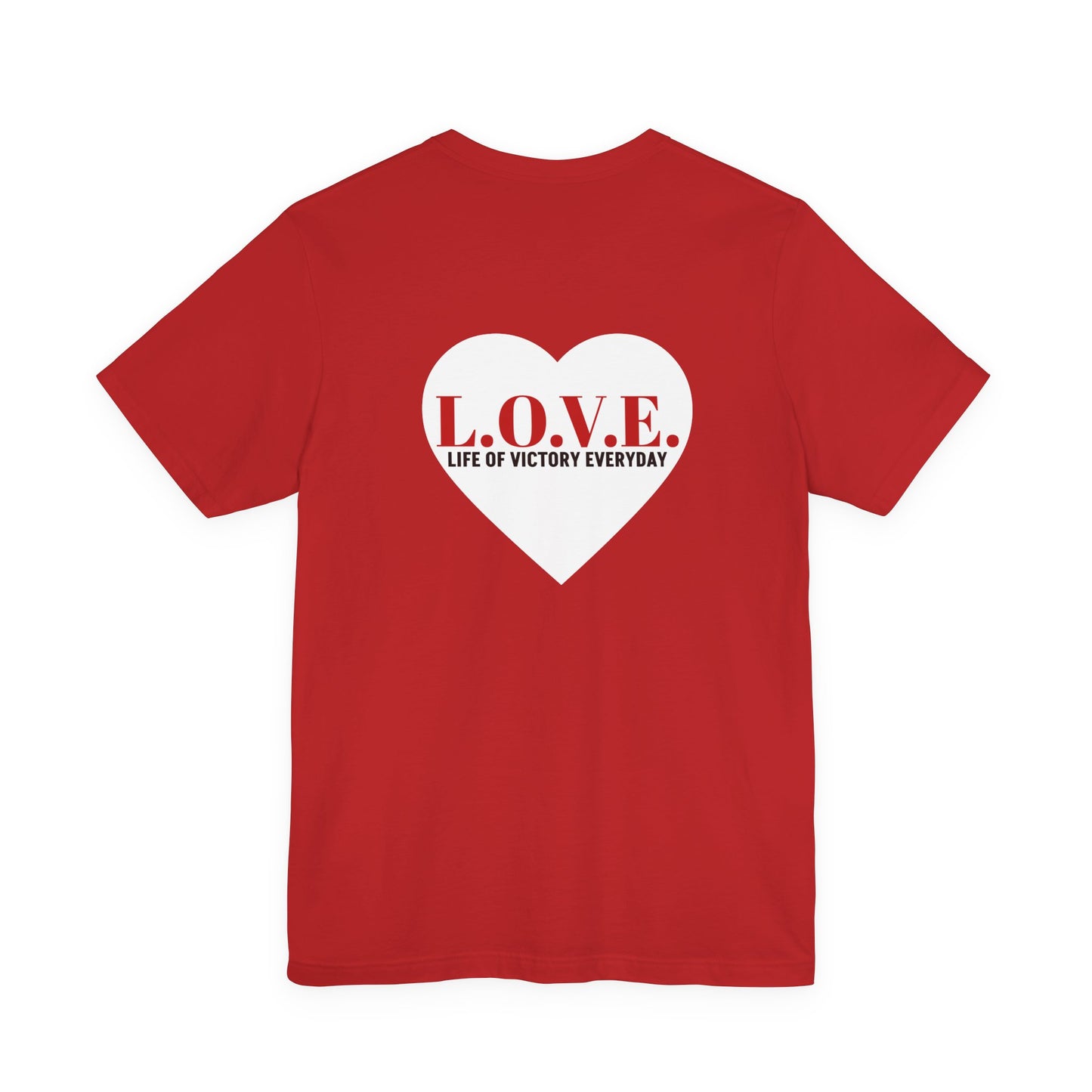 Mothers Tee — "Clothed in Love, Walking in Victory" (Proverbs 31) with L.O.V.E. Heart