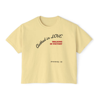 Mothers Clothed in Love Boxy Tee — Proverbs 31 Inspirational Women's Shirt