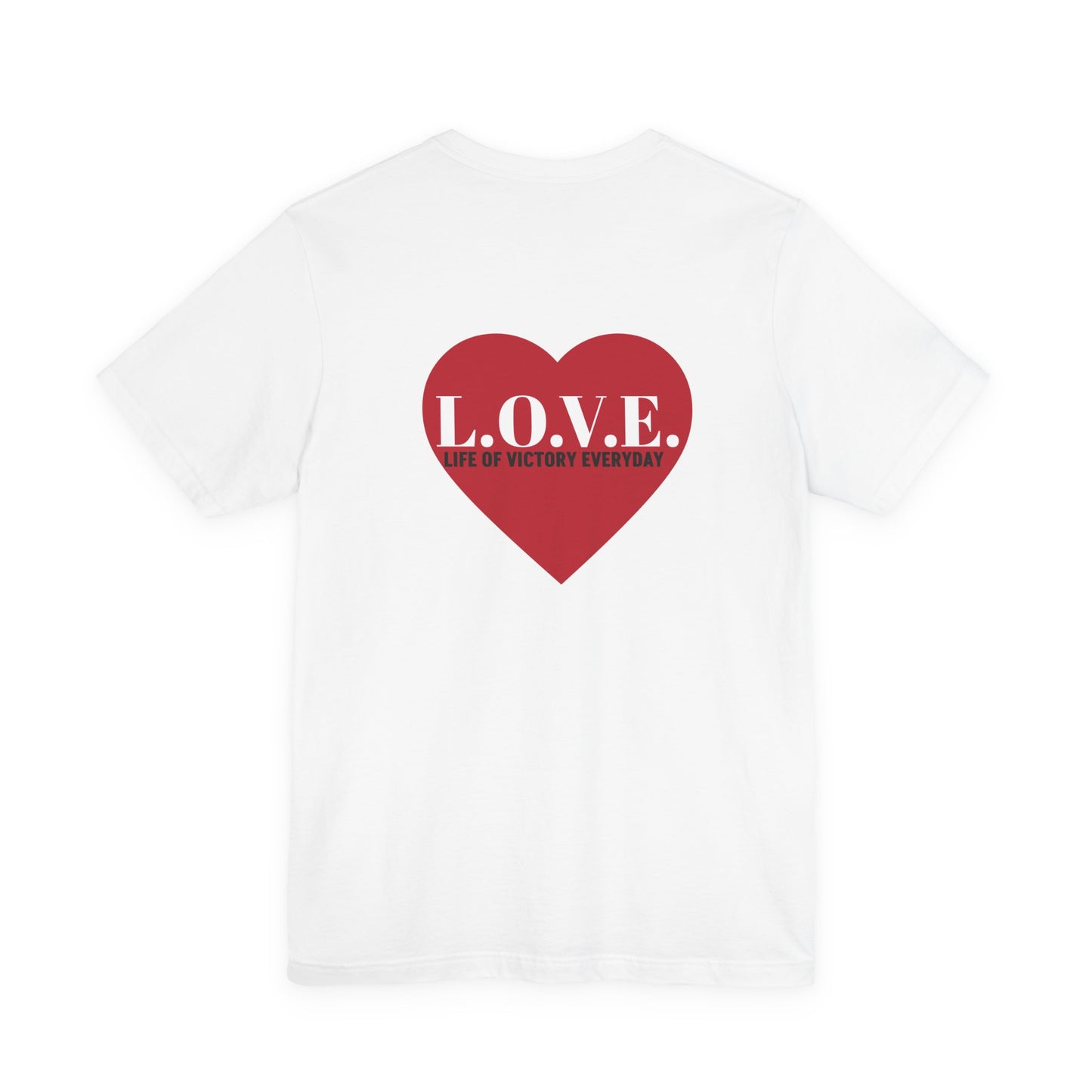 Mothers Tee — "Clothed in Love, Walking in Victory" (Proverbs 31) with L.O.V.E. Heart