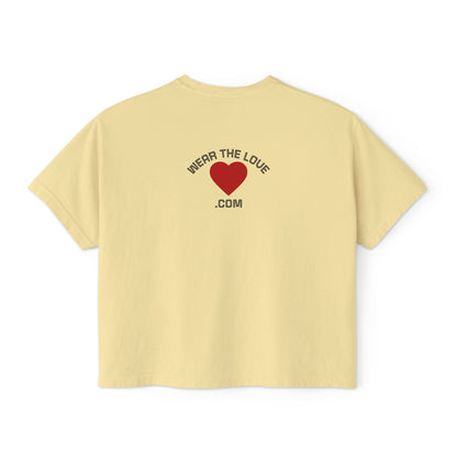 LOVE Heart Boxy Tee — "L.O.V.E. Life of Victory Everyday" Women's Crop T-Shirt