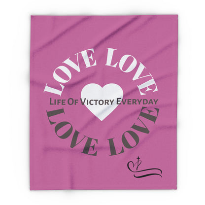 Cozy Fleece Inspirational Love Blanket