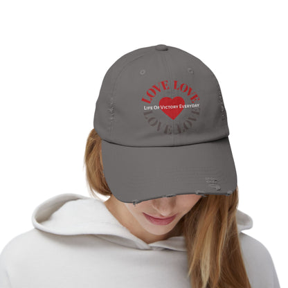 Unisex Distressed LOVE Brand Cap