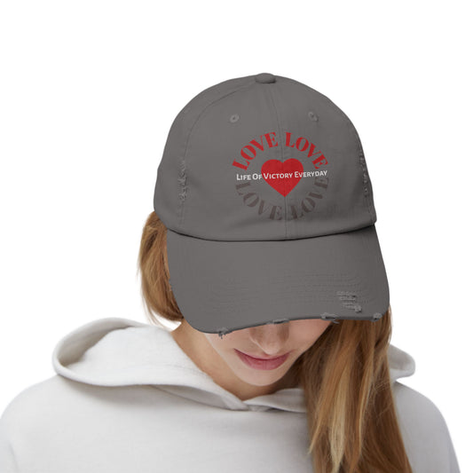 Unisex Distressed LOVE Brand Cap