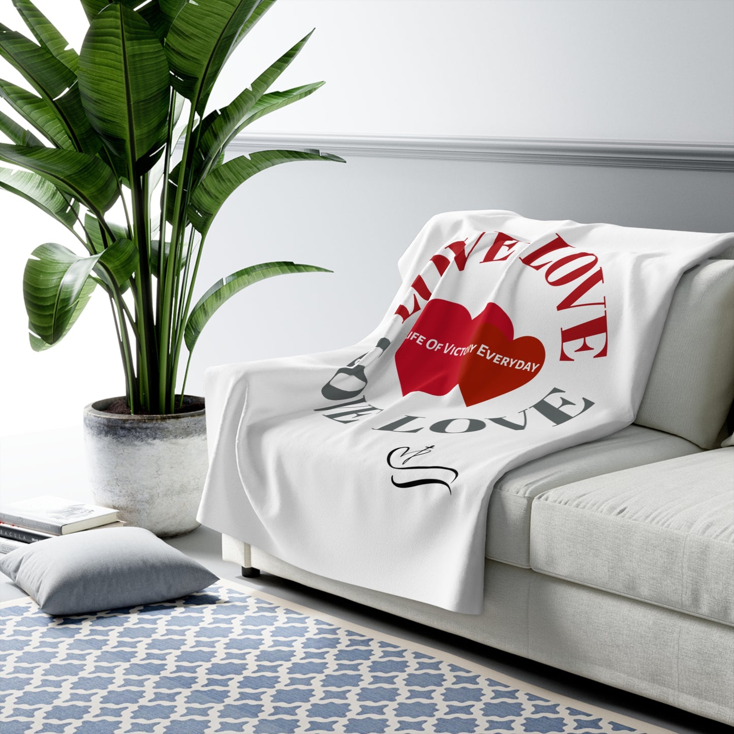 Cozy Fleece Love Inspirational Blanket