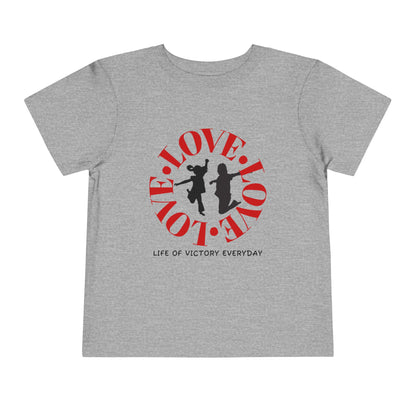 Toddler Love Victory Tee, Cute Kids Shirt, Inspirational Short Sleeve Tee, Faith-Based Toddler T-Shirt, Everyday Wear for Little Ones