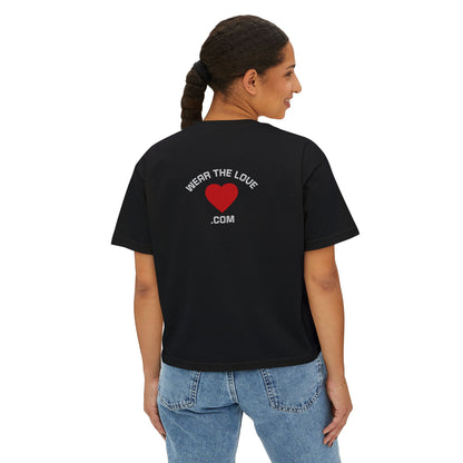 LOVE Heart Boxy Tee — "L.O.V.E. Life of Victory Everyday" Women's Crop T-Shirt