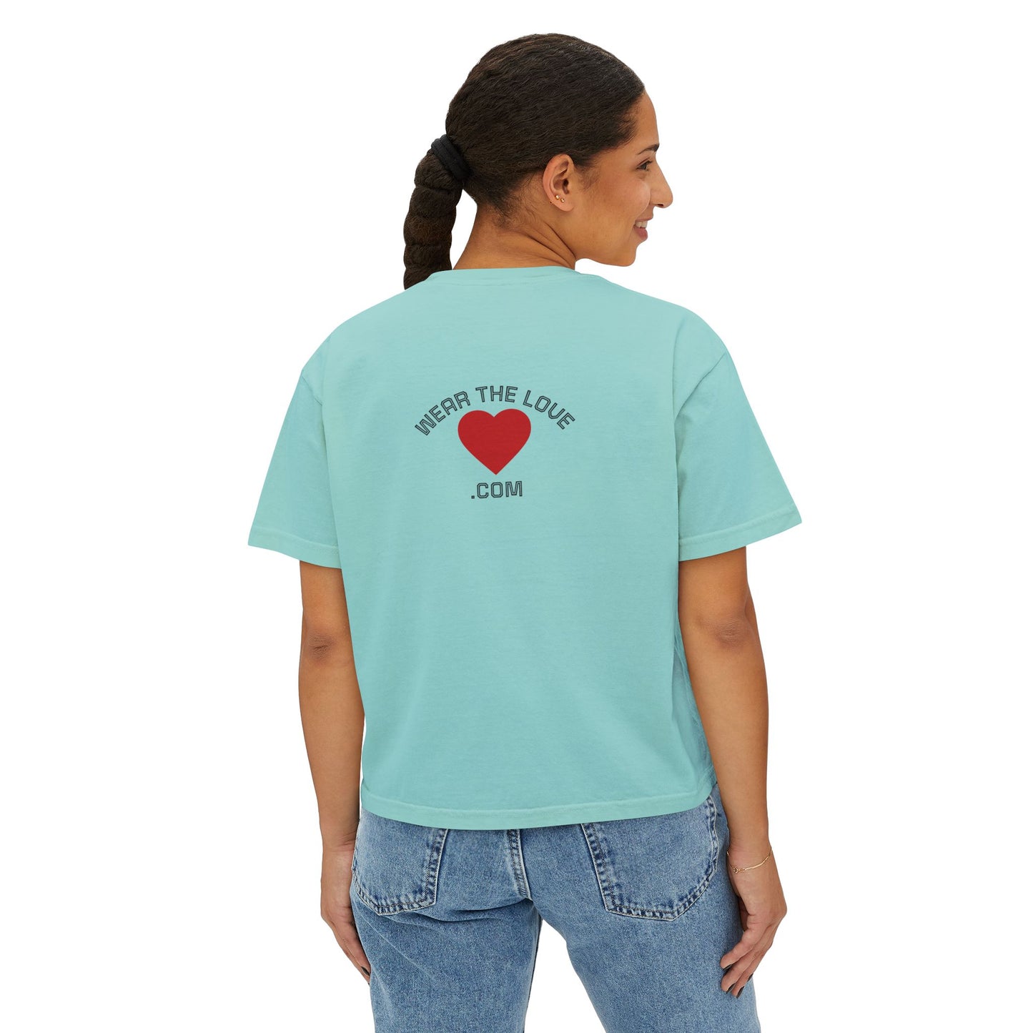 LOVE Heart Boxy Tee — "L.O.V.E. Life of Victory Everyday" Women's Crop T-Shirt