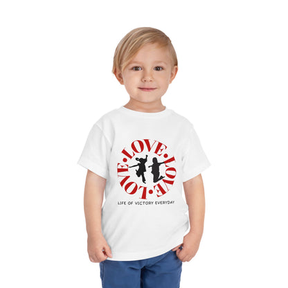 Toddler Love Victory Tee, Cute Kids Shirt, Inspirational Short Sleeve Tee, Faith-Based Toddler T-Shirt, Everyday Wear for Little Ones