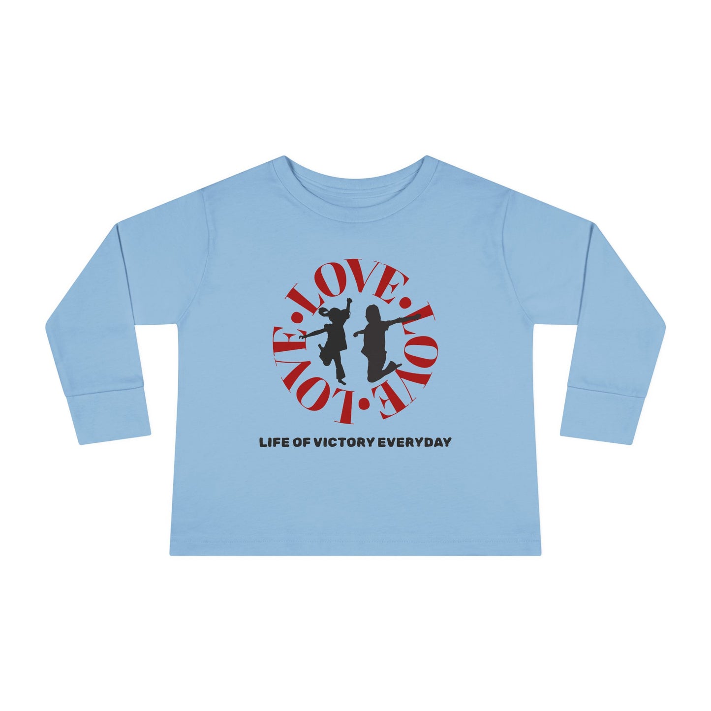 Toddler Long Sleeve Tee - Love, Life of Victory, Kids Fashion, Cute Gift, Everyday Wear, Toddler Apparel, Playtime Shirt