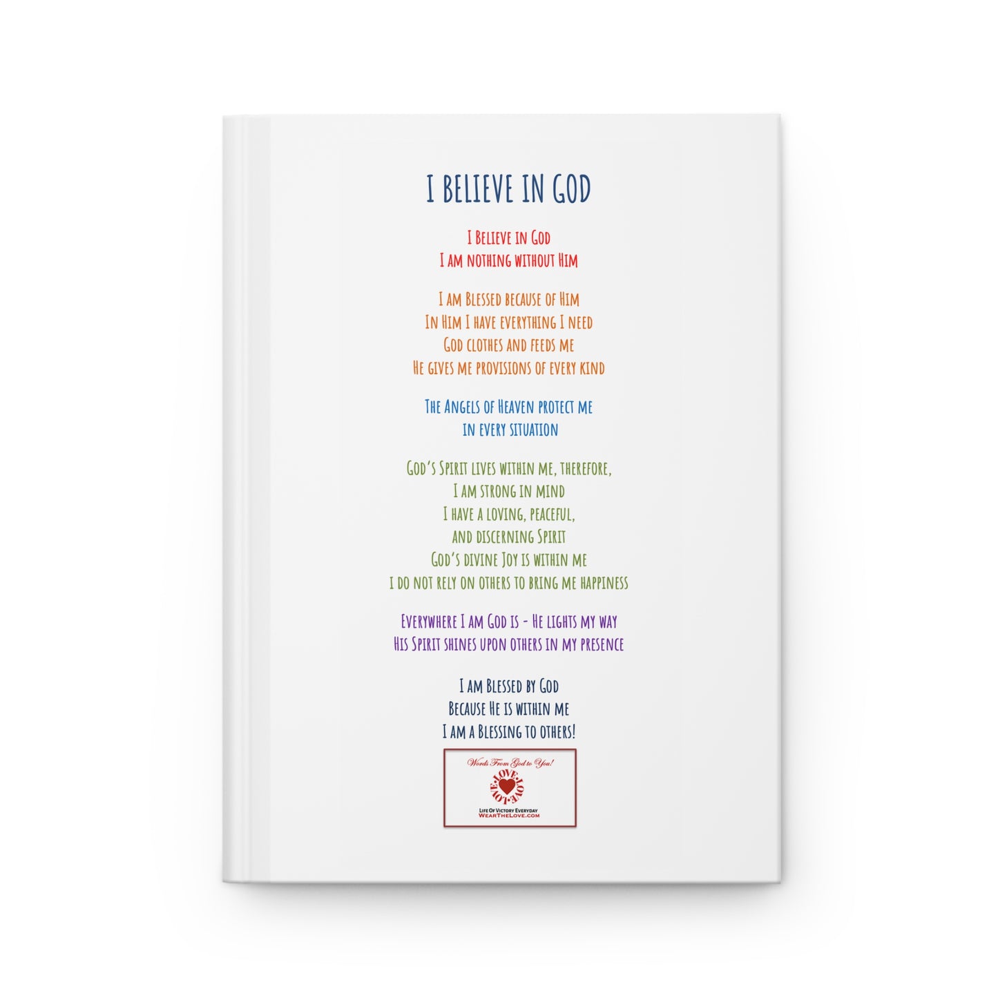 Inspirational L.O.V.E. Hardcover Journal — 'Life Of Victory Everyday' Christian Prayer & Gratitude Notebook