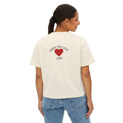 LOVE Heart Boxy Tee — "L.O.V.E. Life of Victory Everyday" Women's Crop T-Shirt