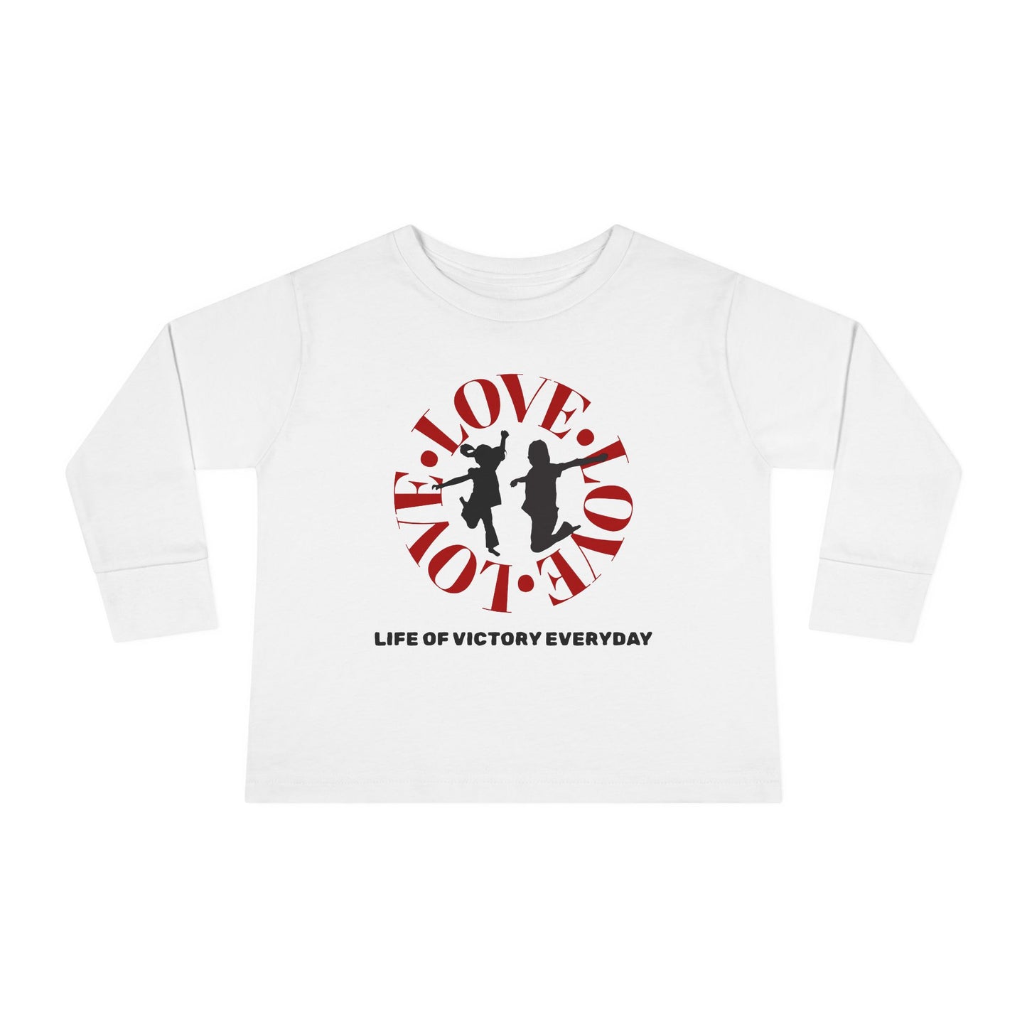 Toddler Long Sleeve Tee - Love, Life of Victory, Kids Fashion, Cute Gift, Everyday Wear, Toddler Apparel, Playtime Shirt
