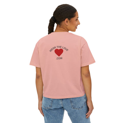 LOVE Heart Boxy Tee — "L.O.V.E. Life of Victory Everyday" Women's Crop T-Shirt