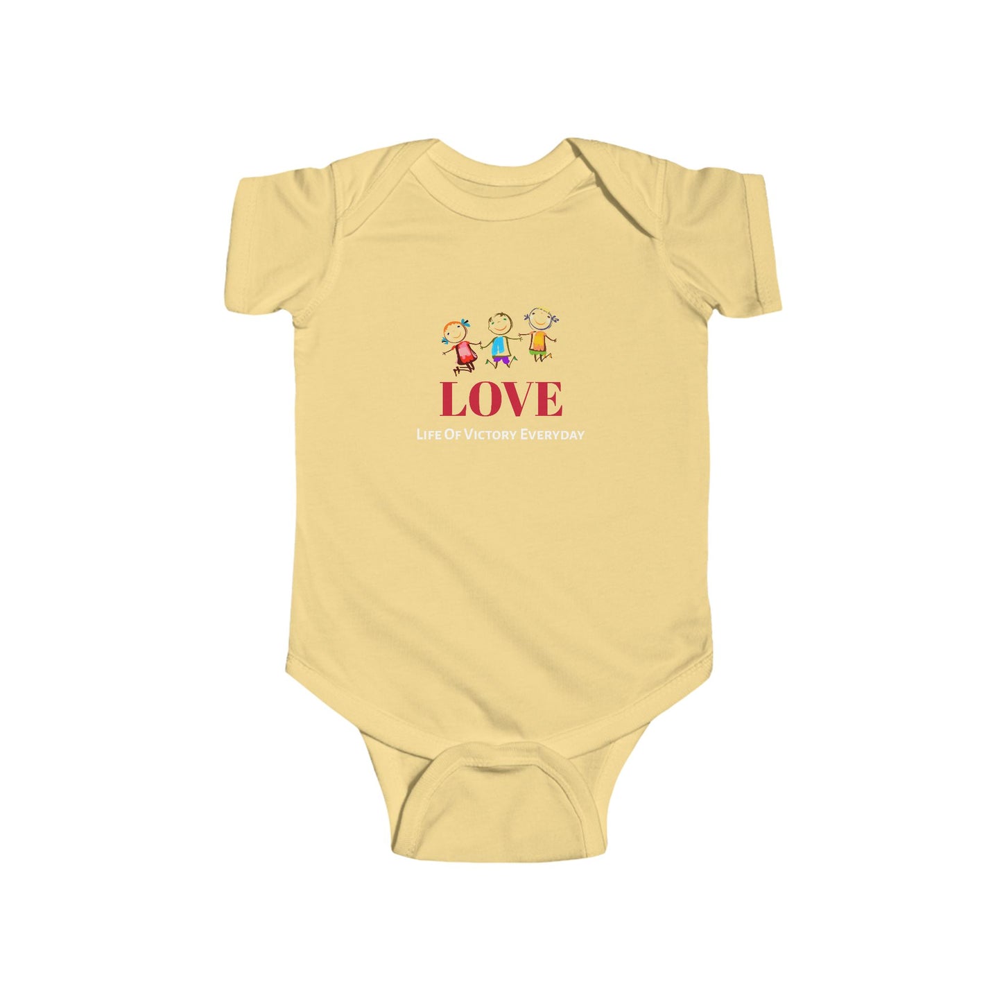 Infant Bodysuit - 'LOVE' Circular Logo Long Sleeve Baby Onesie