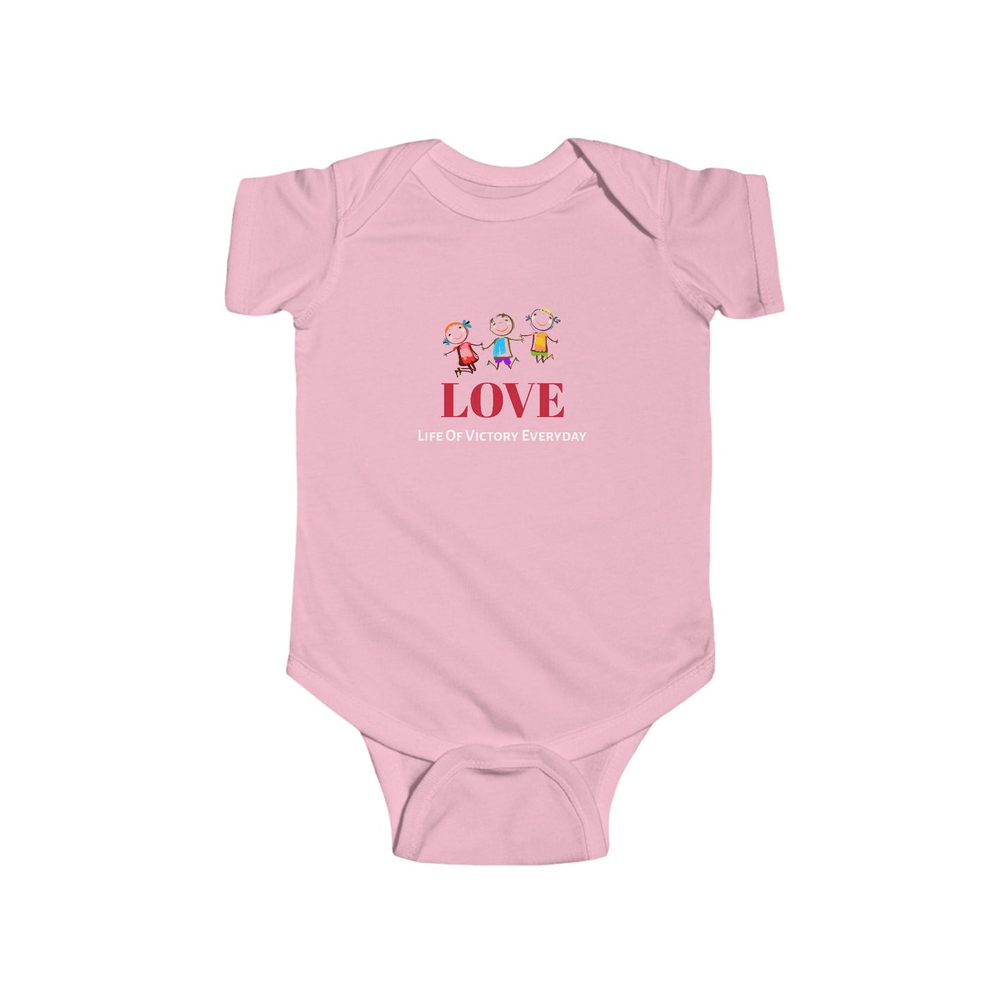 Infant Bodysuit - 'LOVE' Circular Logo Long Sleeve Baby Onesie