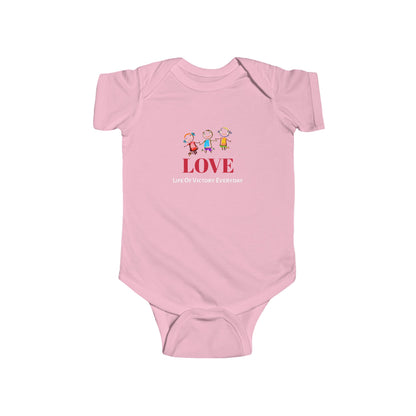 Infant Bodysuit - 'LOVE' Circular Logo Long Sleeve Baby Onesie