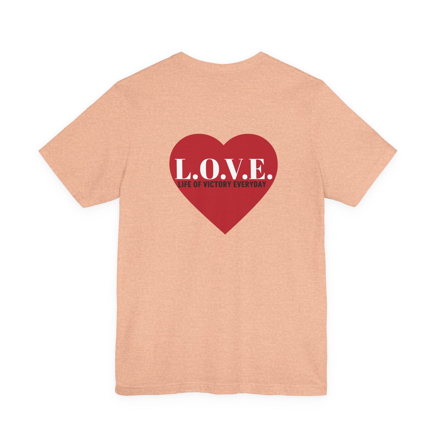 Mothers Tee — "Clothed in Love, Walking in Victory" (Proverbs 31) with L.O.V.E. Heart