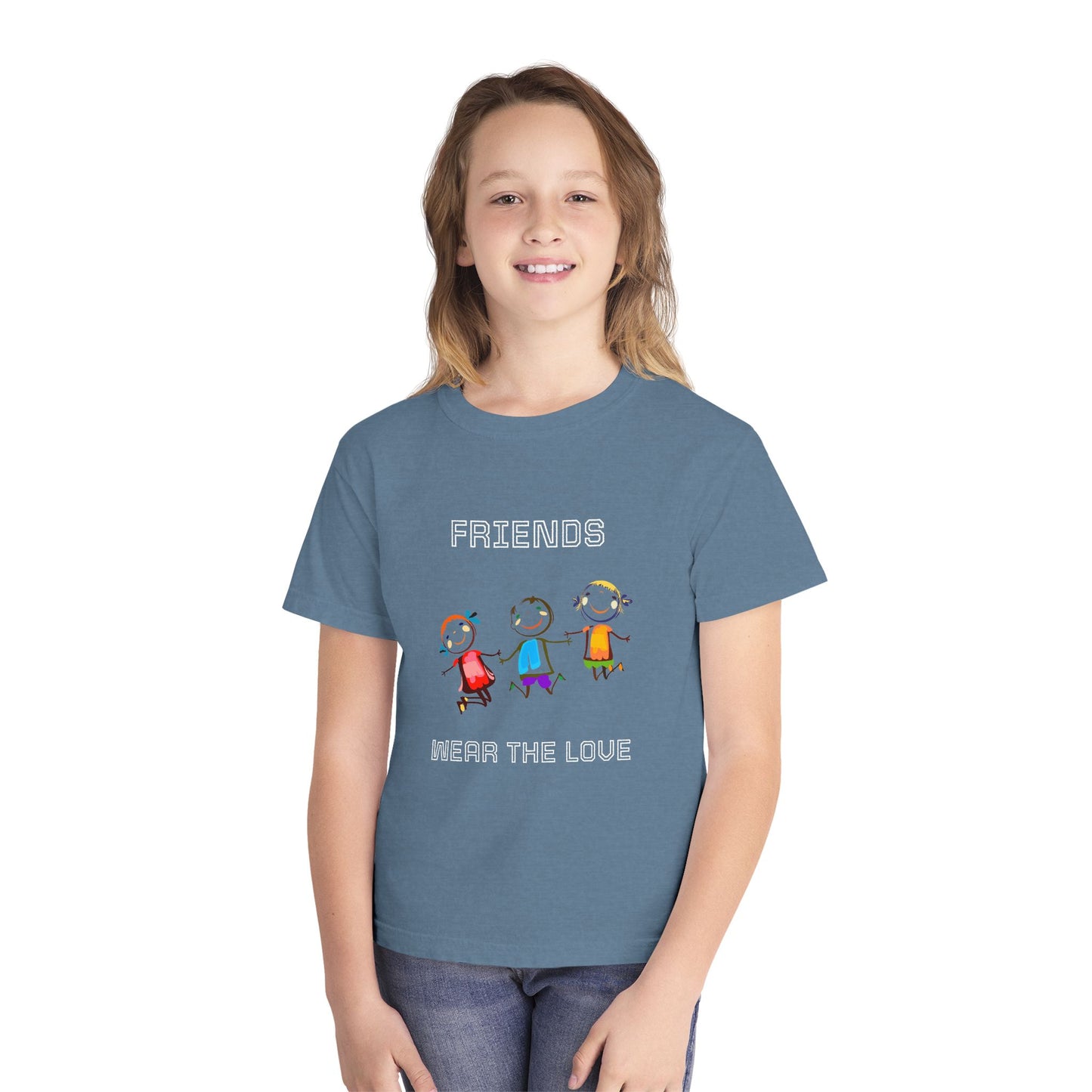 Youth Tee — 'L.O.V.E.' Christian Heart Shirt (1 Cor. 15:57)
