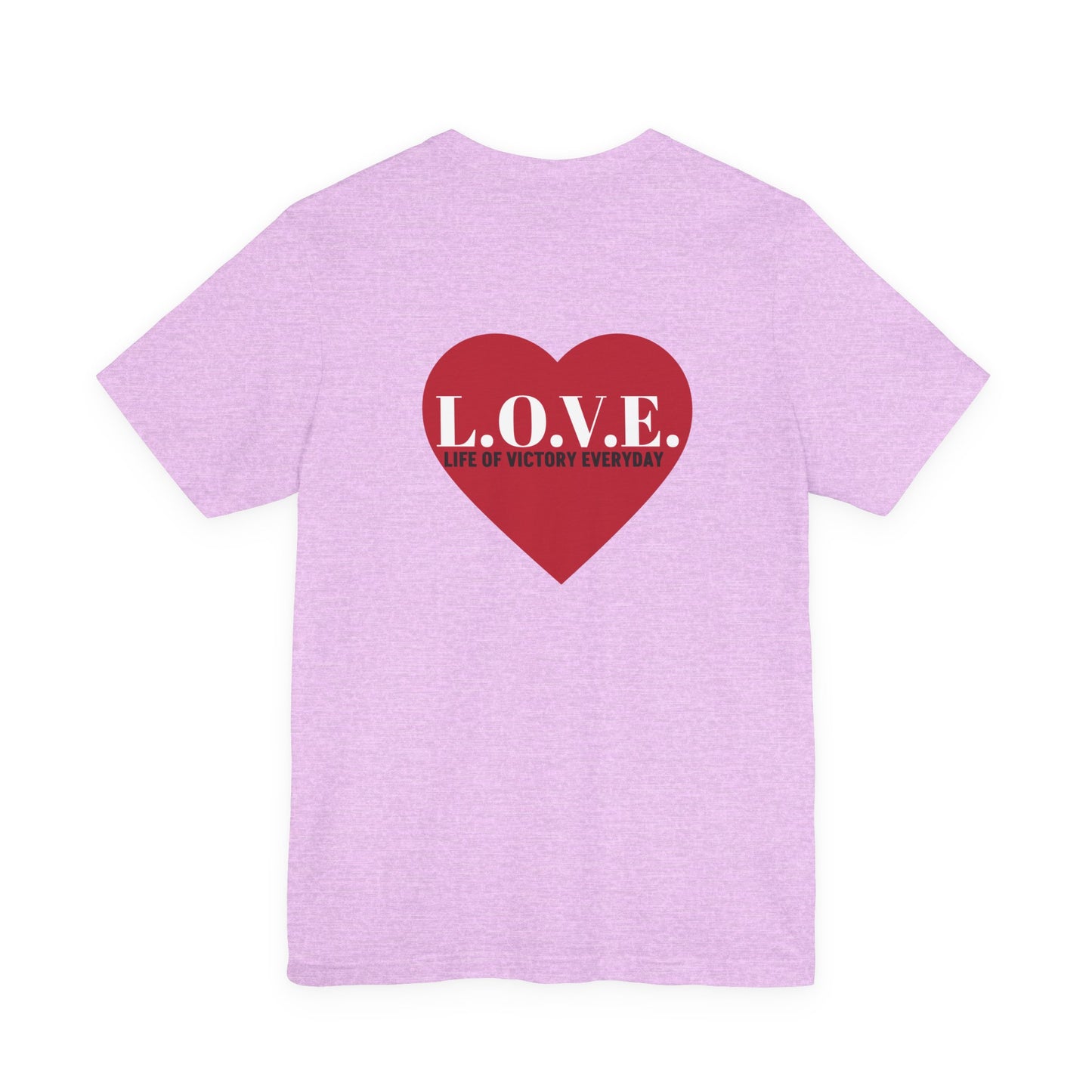 Mothers Tee — "Clothed in Love, Walking in Victory" (Proverbs 31) with L.O.V.E. Heart