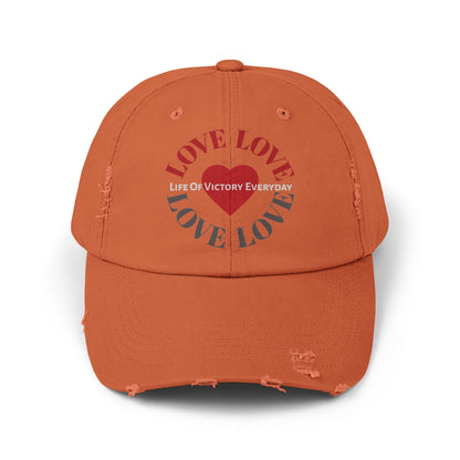 Unisex Distressed LOVE Brand Cap