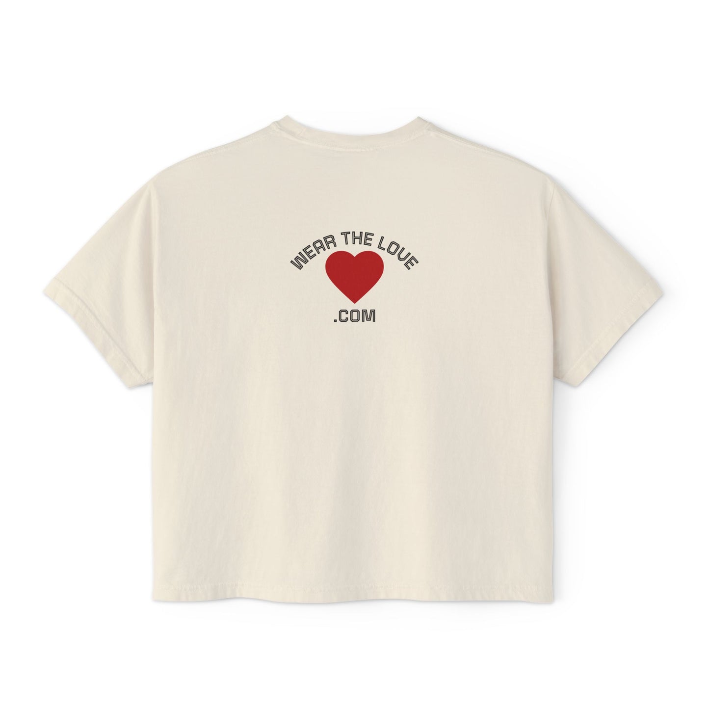 LOVE Heart Boxy Tee — "L.O.V.E. Life of Victory Everyday" Women's Crop T-Shirt