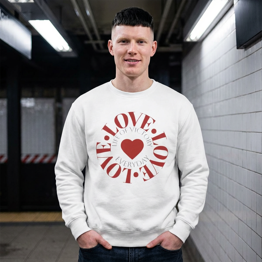 Long sleeve Love  Crewneck Lightweight Sweatshirt